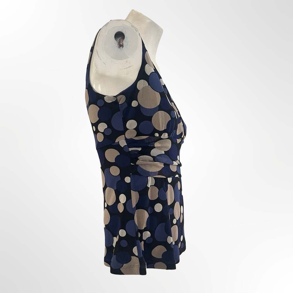 I.N.C. International Concepts Sleeveless Ruched Polka Dot Blouse - Picture 2 of 4